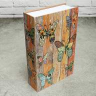 Книга сейф &quot;Бабочки&quot; с металлически сейфом 24 x 16 x 5,5 см - Книга сейф "Бабочки" с металлически сейфом 24 x 16 x 5,5 см