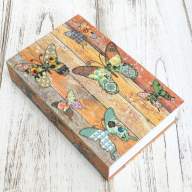 Книга сейф &quot;Бабочки&quot; с металлически сейфом 24 x 16 x 5,5 см - Книга сейф "Бабочки" с металлически сейфом 24 x 16 x 5,5 см